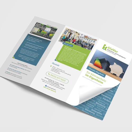 Flyer für Energieagentur, Zielgruppe Eigenheimbesitzer