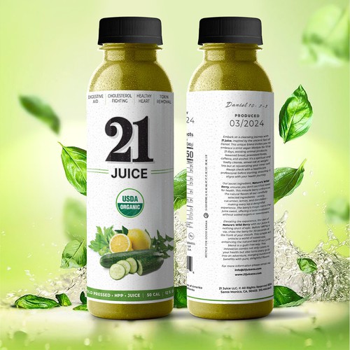 21 Juice label design