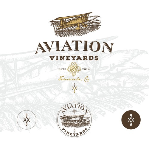 Aviation Vineyards logo design