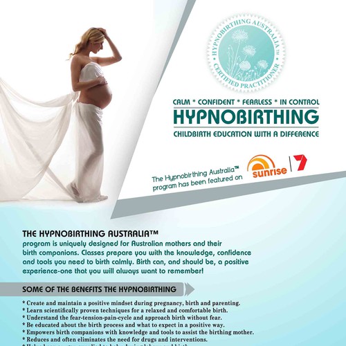 Please create a poster that advertises the Hypnobirthing program I teach