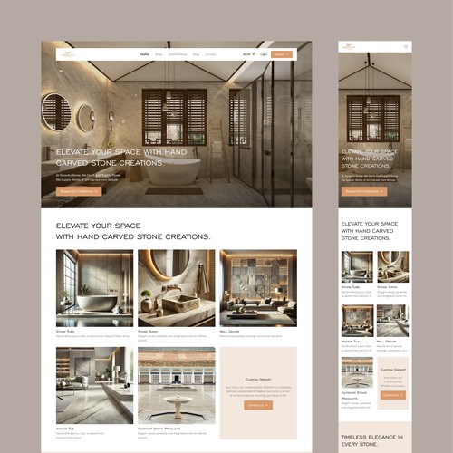 Luxury Stone Bathtub Landing Page