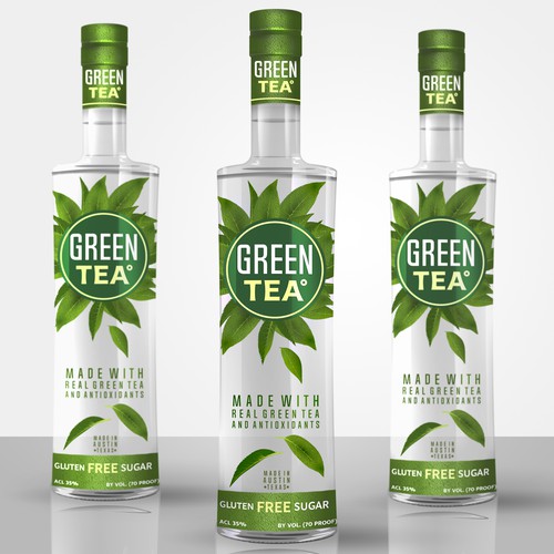 Healthy Alcohol - Green Tea Shots Label