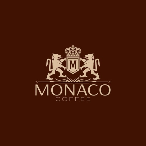Heraldic and Crown Logo Concept for Monaco Coffee