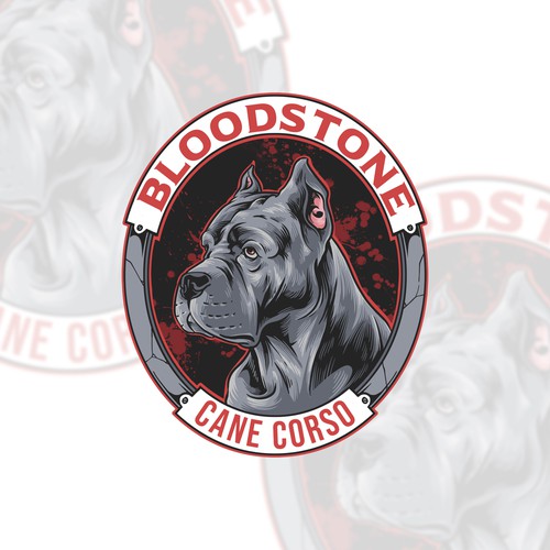 logo vintage concept for BLOODSTONE cane corso