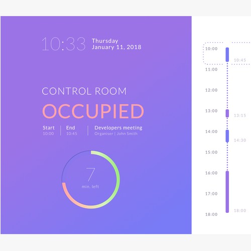 room booking panel interface