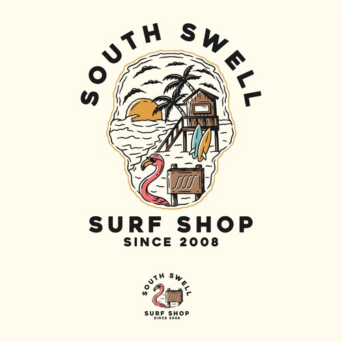 South Swell Surf Shop T-Shirt Design
