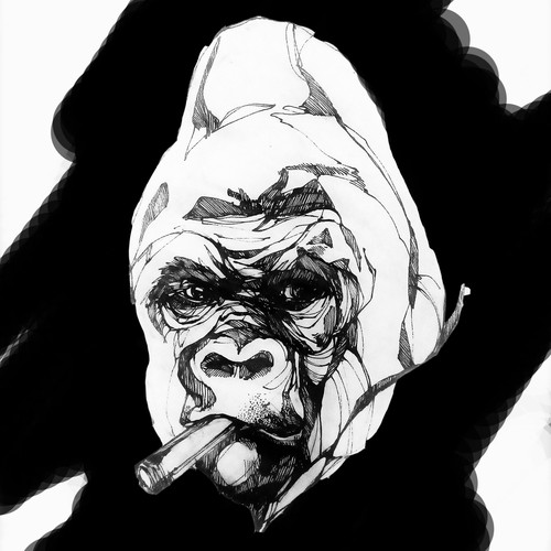 design for "gorilla with a cigar tattoo"