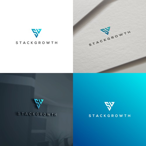 simple elegant logo for StackGrowth