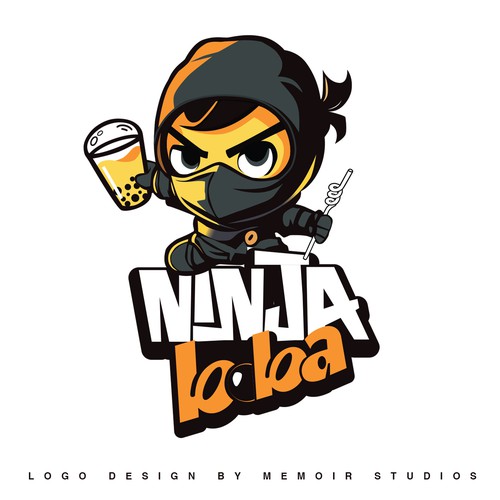 Cartoon logo design for ninja character