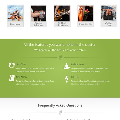 Landing page concept for wedding website