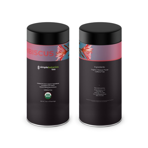 Hibiscus Tea Tin Label Design