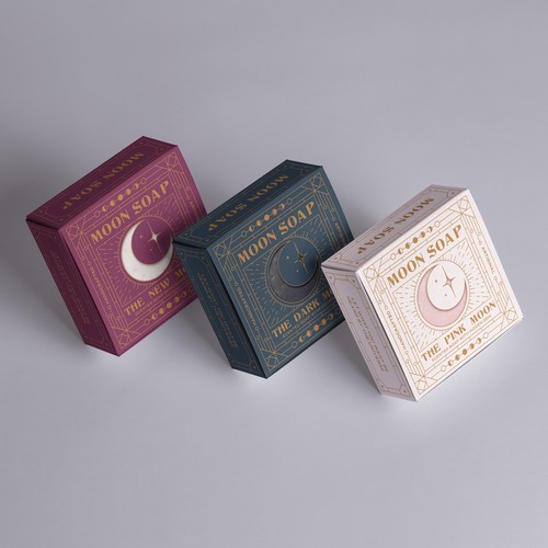 Celestial and Art Deco-Inspired Soap Packaging