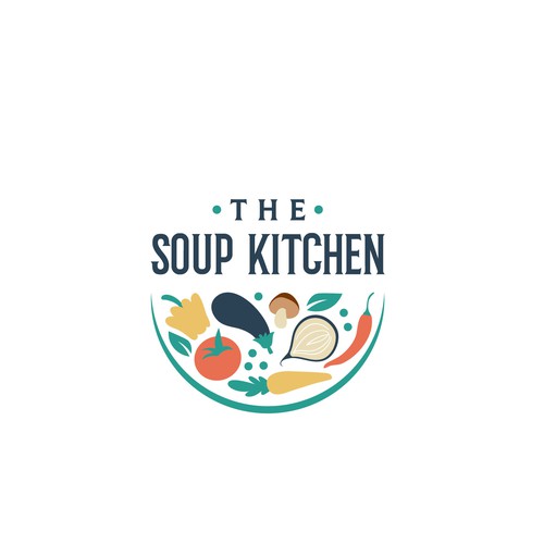 Logo for a volunteer organization, providing meal to people in need