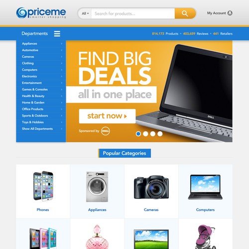 Price Comparison Site Design