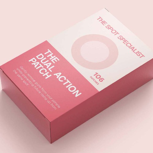 Box packaging for dual action patch