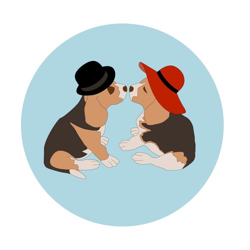 Animal Sketch of Two Adorable Beagles as a Family Logo! (Open for creativity!!)