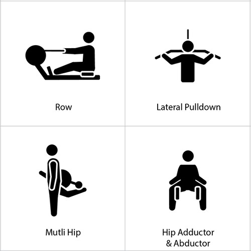 Nice Figure Man Icons for Health & Fitness Equipments