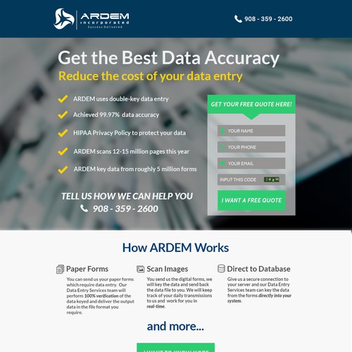 Data Entry Company Landing Page