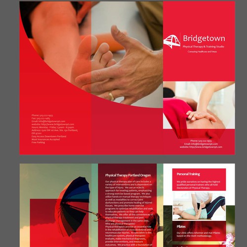 Trifold brochure for physiotherapy Institute