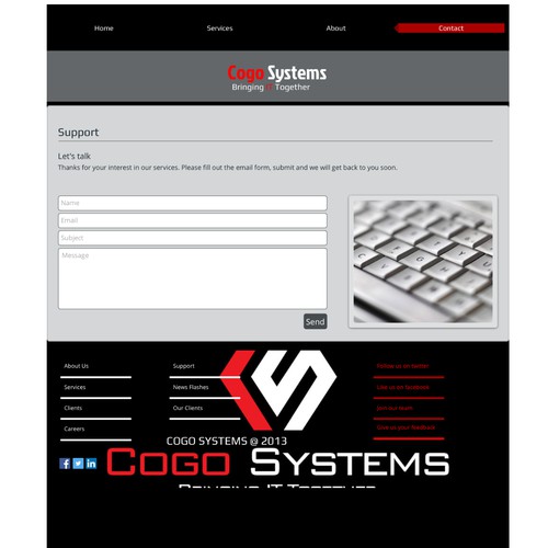 Webpage Design for Cogo Systems