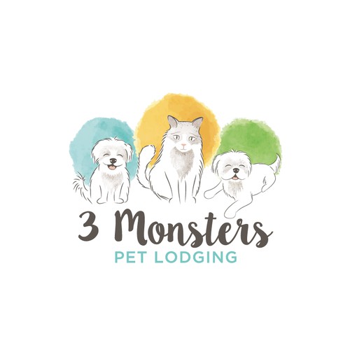 Artistic watercolor pet logo