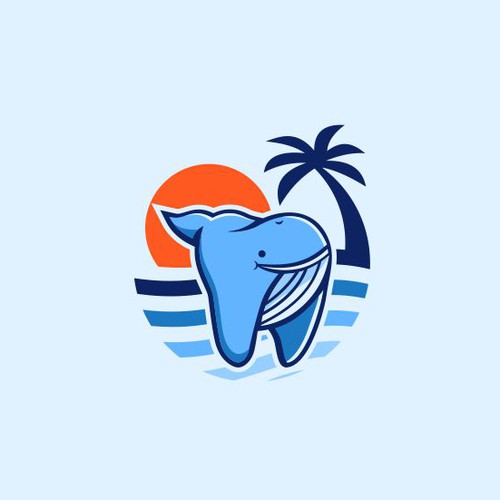 whale shape tooth logo