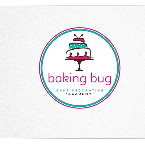 Contemporary and vibrant logo for Baking Bug Cake Decorating Academy