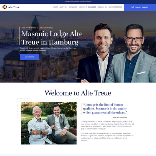 Webdesign for Freemason's Lodge from Hamburg/Germany