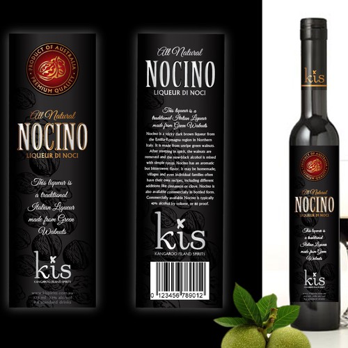 Nocino Liqueur label