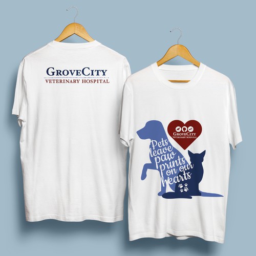 T-shirt and sticker for a veterinary hospital