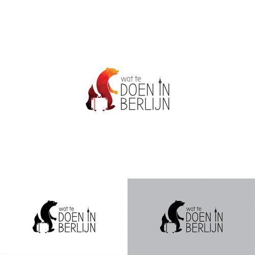 Negative space logo for a Berlin travel blog