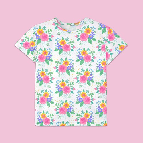 Flower print for kids clothes