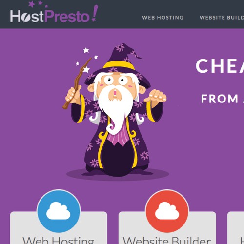 Design a flat Wizard Mascot for Hosting Company HostPresto!