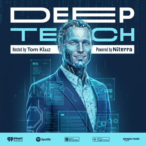 An AI illustration for the cover of a podcast about tech 