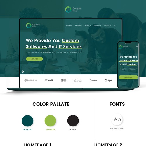 Home Page Design for Software Development Company