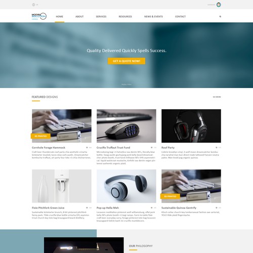 Model Solution Home Page Design