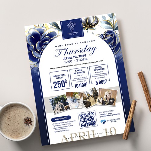  New Flyer for Charity Wine Lunch Rebrand!