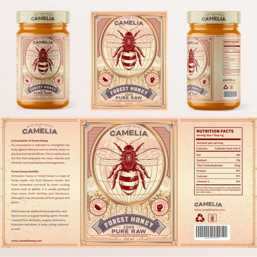 vintage Honey Packaging design