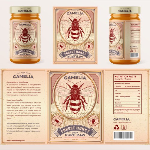 vintage Honey Packaging design