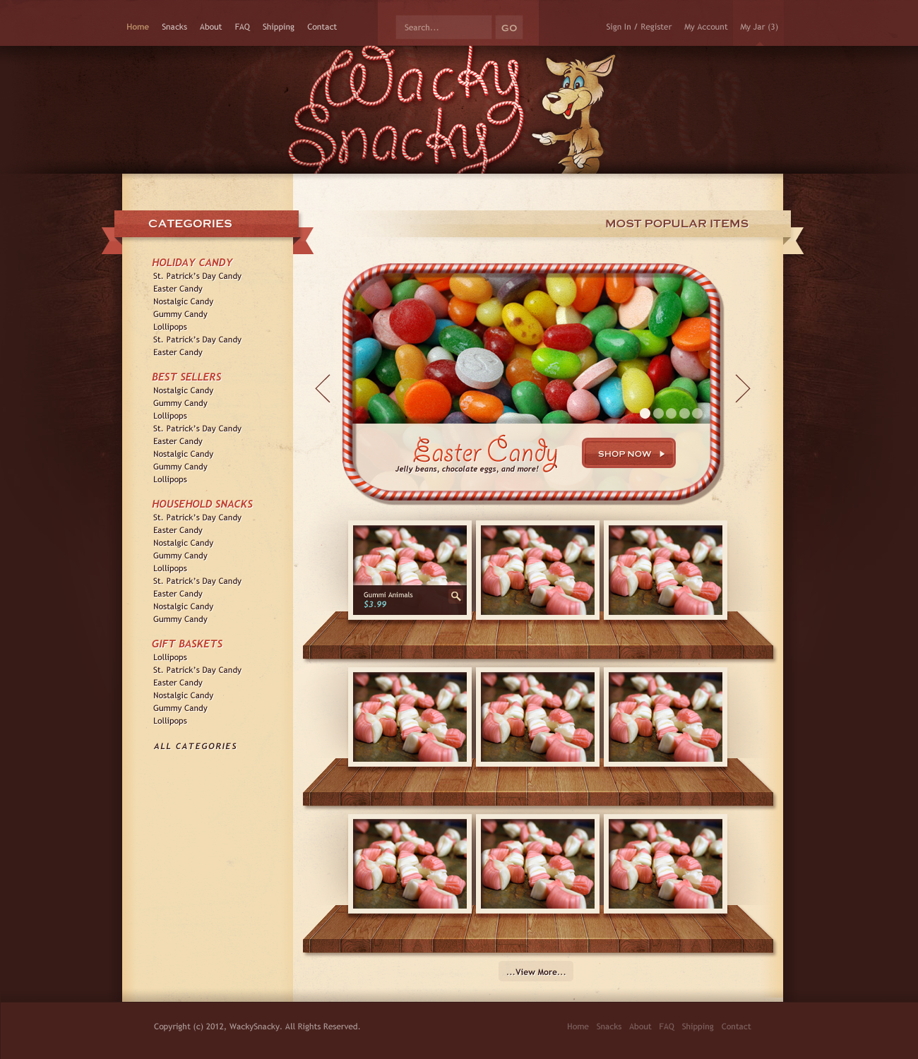 New website design wanted for Wacky Snacky