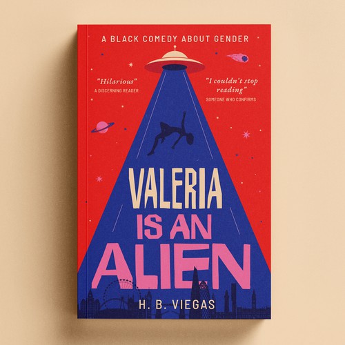 Valeria Is an Alien — Satirical Sci-Fi Book Cover Design