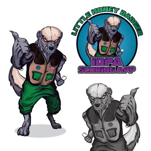 Honey Badger Comic like Rocket Raccoon for logo