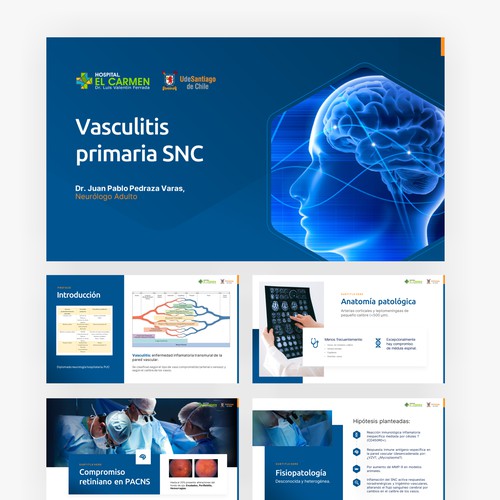 Powerpoint template for Ude Santiago de Chile and El Carmen Hospital