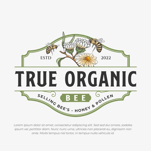 true organic bee logo