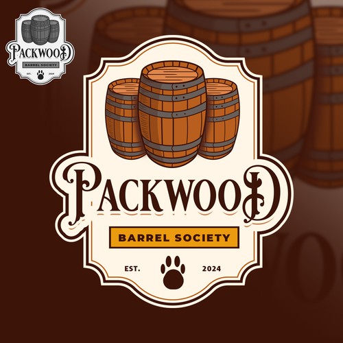 Three Barrel Whiskey logo design