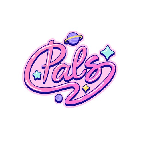 Lettering logo for a Podcast called: Pals!