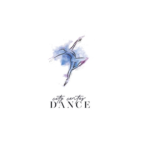 Aquarelle unique logo for City Center Dance
