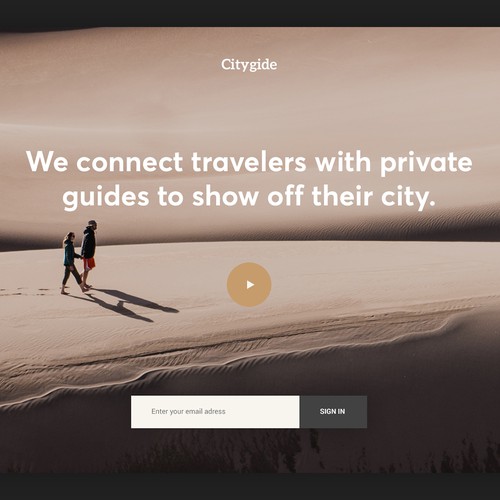 CityGide Landing page