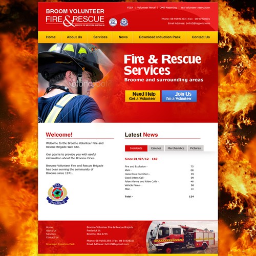 Website Design for Broome Volunteer Fire Brigade
