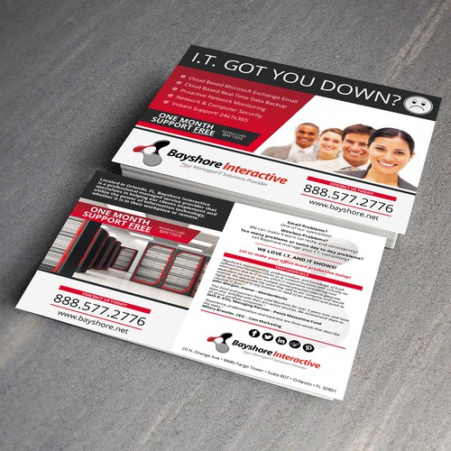 Create a 5x7 Postcard that showcases our IT firm!